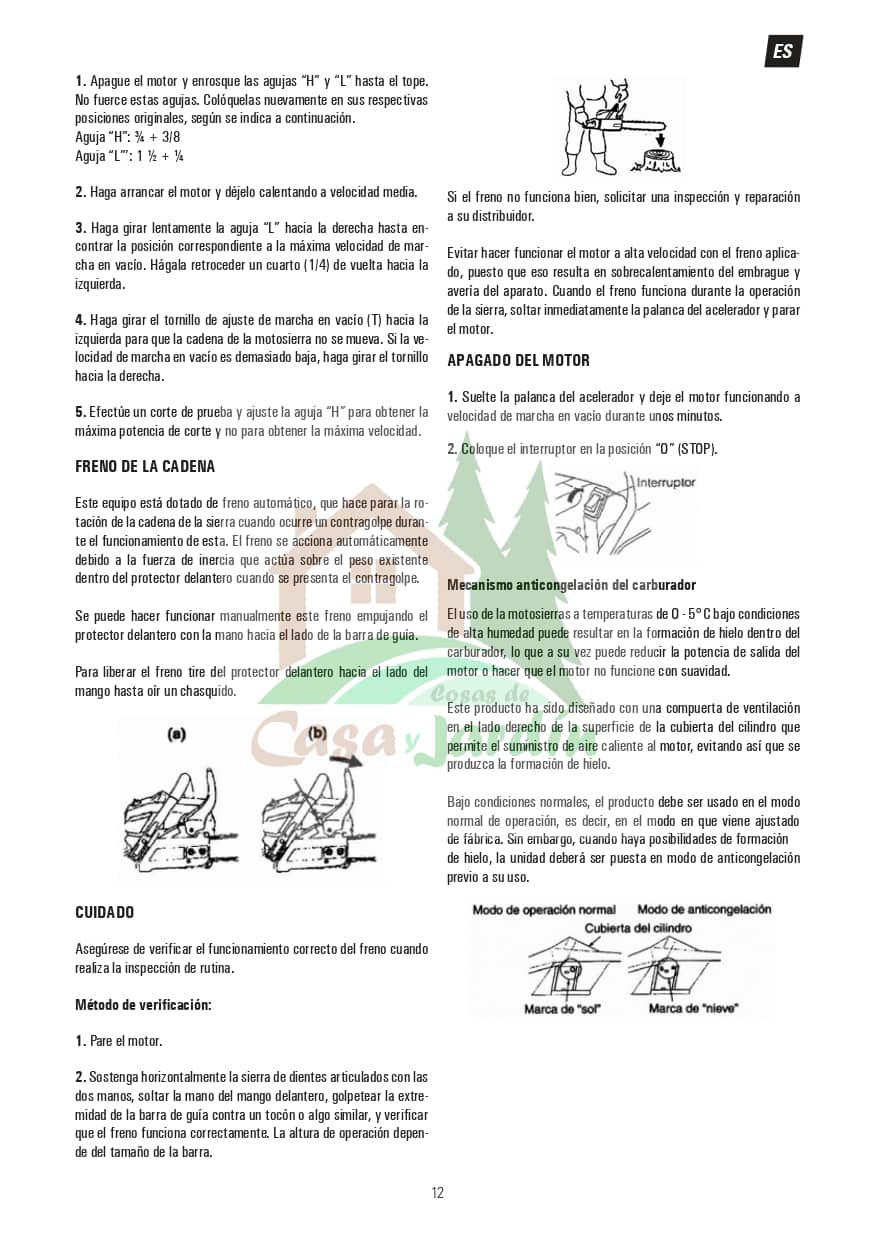 Pag. 12 - Instrucciones desbrozadora LHD52L